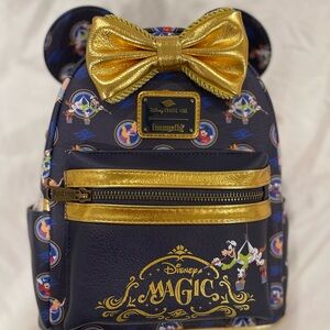 Loungefly Disney Magic Backpack - Navy and Gold - Disney Cruise Line